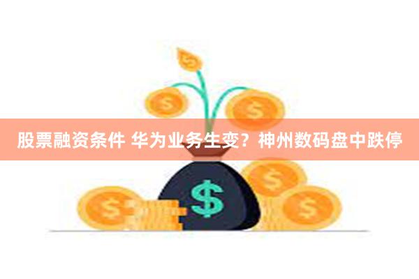 股票融资条件 华为业务生变？神州数码盘中跌停