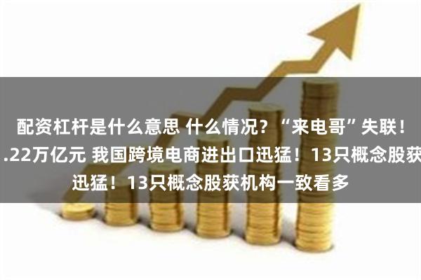 配资杠杆是什么意思 什么情况？“来电哥”失联！半年“跨”出1.22万亿元 我国跨境电商进出口迅猛！13只概念股获机构一致看多